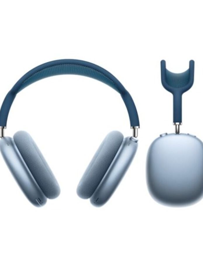 سماعات ماكس تشبه الاصل تمامًا مع نفس العلبة مثل الصوت الأصلي عالي الجودة والميكروفون أزرق - Image 1