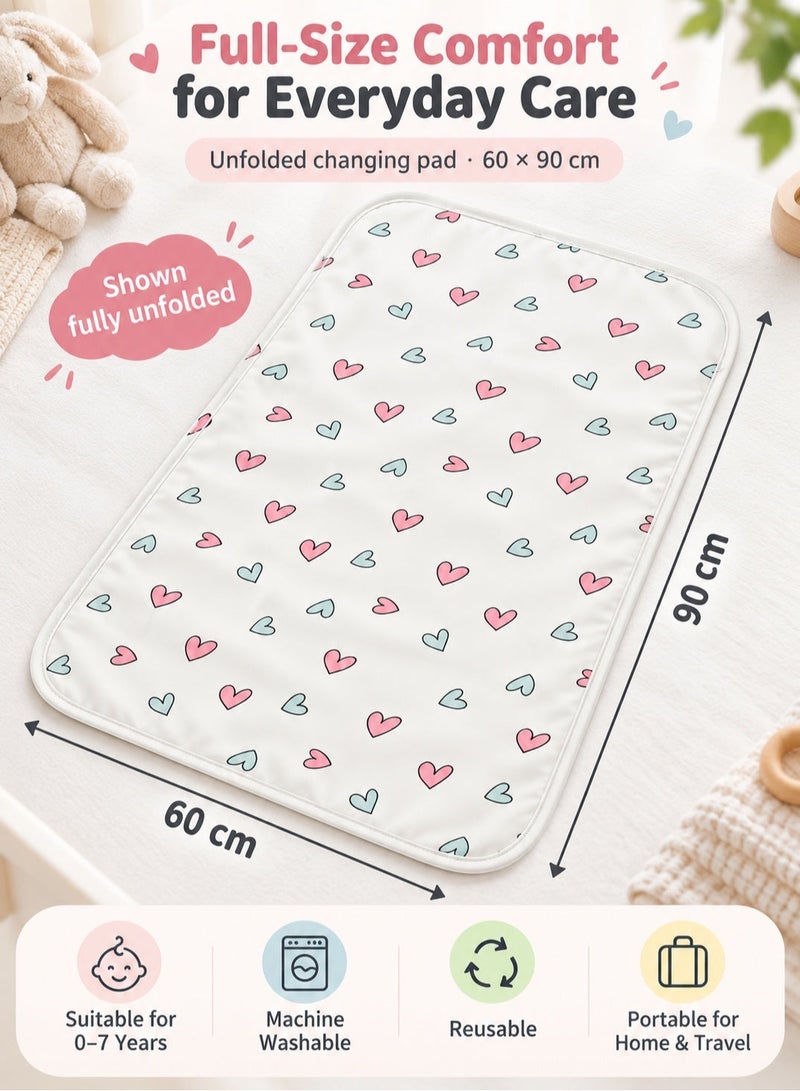 insular Baby Diaper Changing Pad, 60X90cm Waterproof Absorbent Portable Changing Mat, Reusable Changing Pad Liner for Travel or at Home Use - Image 2