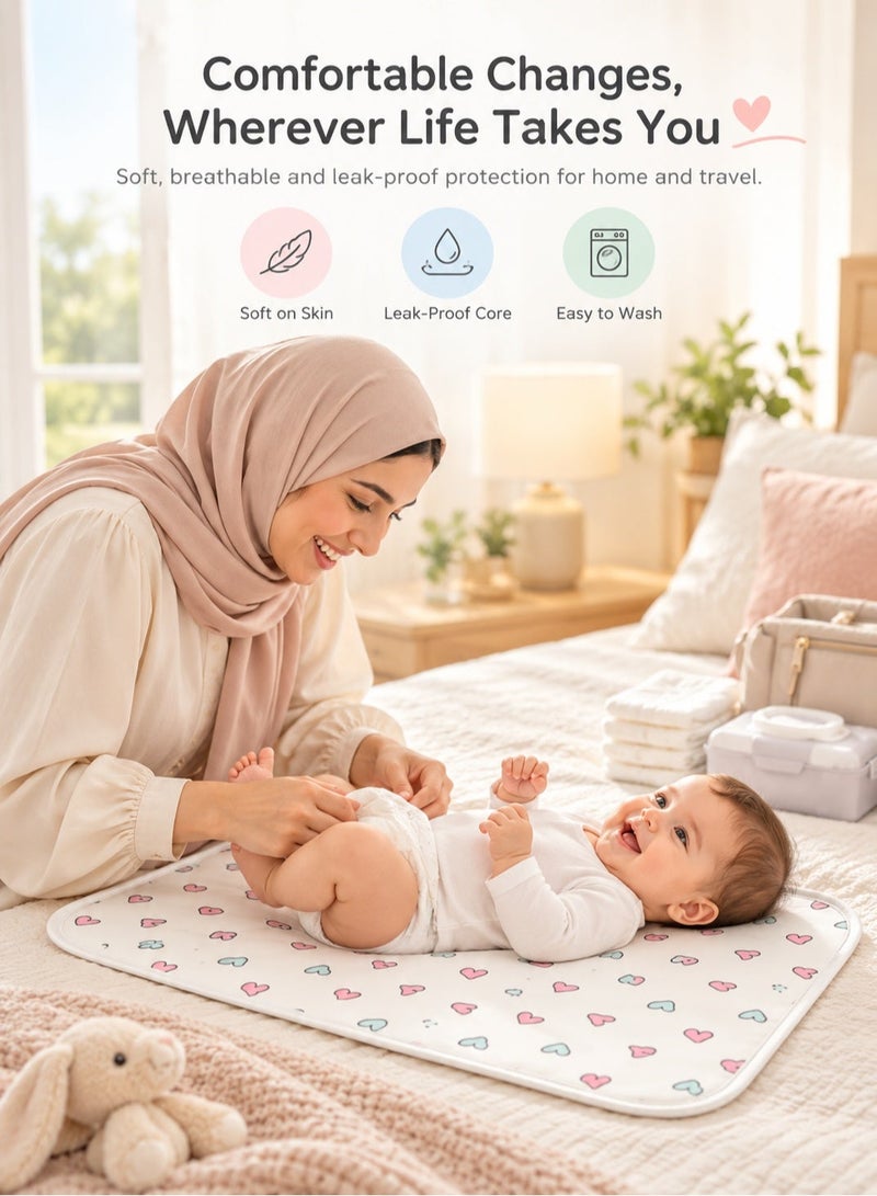 insular Baby Diaper Changing Pad, 60X90cm Waterproof Absorbent Portable Changing Mat, Reusable Changing Pad Liner for Travel or at Home Use - Image 4