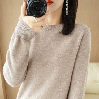 Base Shirt Womens Autumn and Winter Crewneck Sweater Womens Pullover New Knitted Sweater Womens Thin Non-Wool Sweater Cross-border Sweater Khaki - pzsku/Z2C363C54925AB94DEB69Z/45/1746227676/2beea7eb-9160-4a1e-8e4a-79f8aca181af