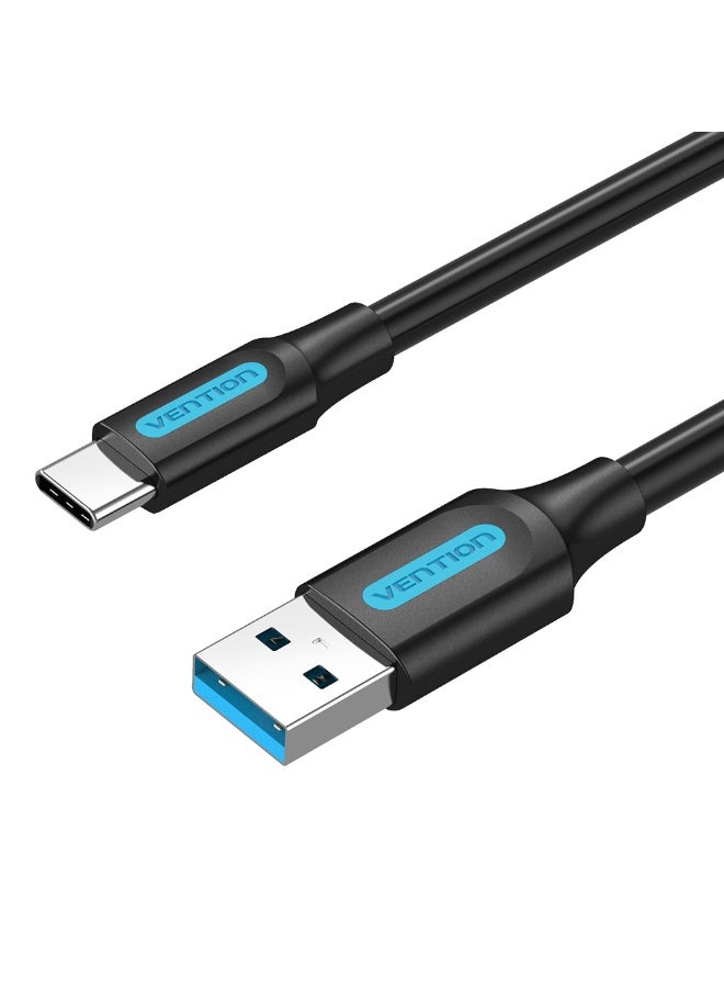 VENTION USB 3.0 A Male to C Male Cable 0.25M Black PVC Type Model # COZBC - Image 1