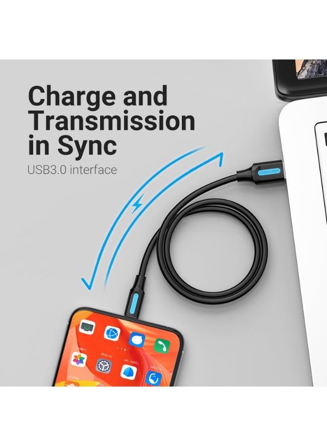 VENTION USB 3.0 A Male to C Male Cable 0.25M Black PVC Type Model # COZBC - Image 4