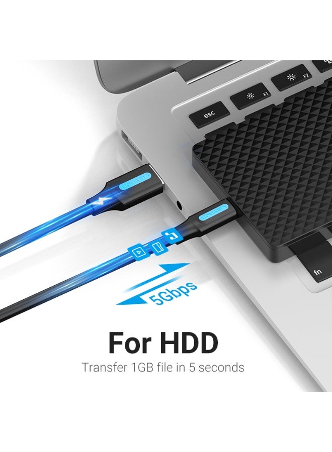 VENTION USB 3.0 A Male to C Male Cable 0.25M Black PVC Type Model # COZBC - Image 3