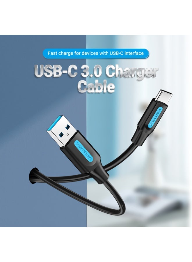 VENTION USB 3.0 A Male to C Male Cable 0.25M Black PVC Type Model # COZBC - Image 2