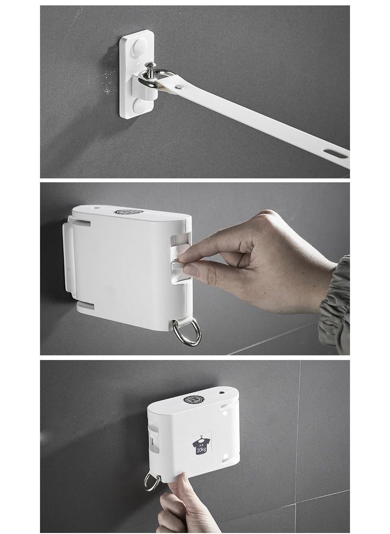 General Invisible Clothes Drying Rope Indoor Perforated Bathroom Invisible Telescopic Balcony Plastic Rope Rack Can Be Extended To 420cm  - Image 5