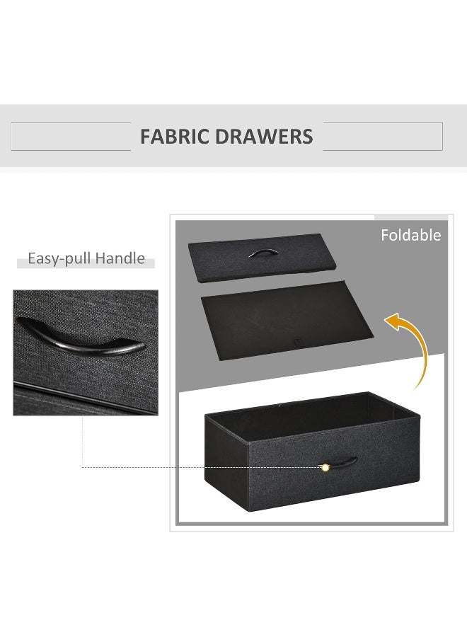 SKY-TOUCH وحدة خزانة تخزين خزانة جانبية من القماش 3 أدراج مع رفوف للمنزل غرفة المعيشة غرفة النوم المدخل أثاث المنزل - Image 3