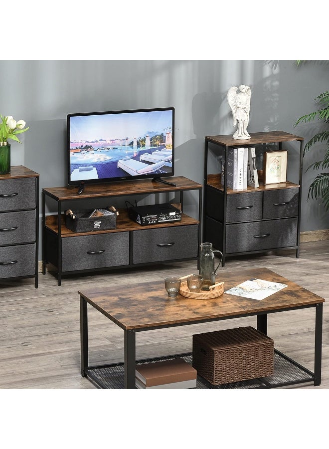 SKY-TOUCH وحدة خزانة تخزين خزانة جانبية من القماش 3 أدراج مع رفوف للمنزل غرفة المعيشة غرفة النوم المدخل أثاث المنزل - Image 2