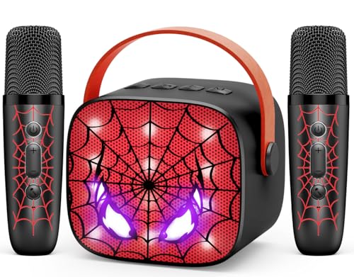 Webspidee Cool Mini Karaoke Machine Toys Kids Toys Easter Birthday Gifts Age 312 LED Portable Bluetooth Speaker with 2 Wireless Microphone Basket Stuffers Gift Toy for 4 5 6 7 8 9 Years Old Girls Boys - Image 1