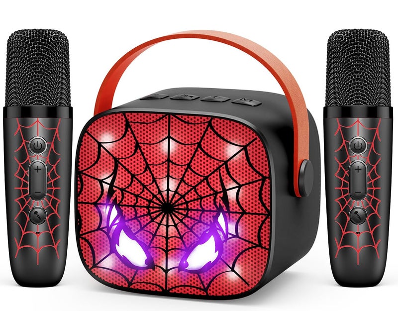 Webspidee Cool Mini Karaoke Machine Toys Kids Toys Easter Birthday Gifts Age 312 LED Portable Bluetooth Speaker with 2 Wireless Microphone Basket Stuffers Gift Toy for 4 5 6 7 8 9 Years Old Girls Boys - Image 2