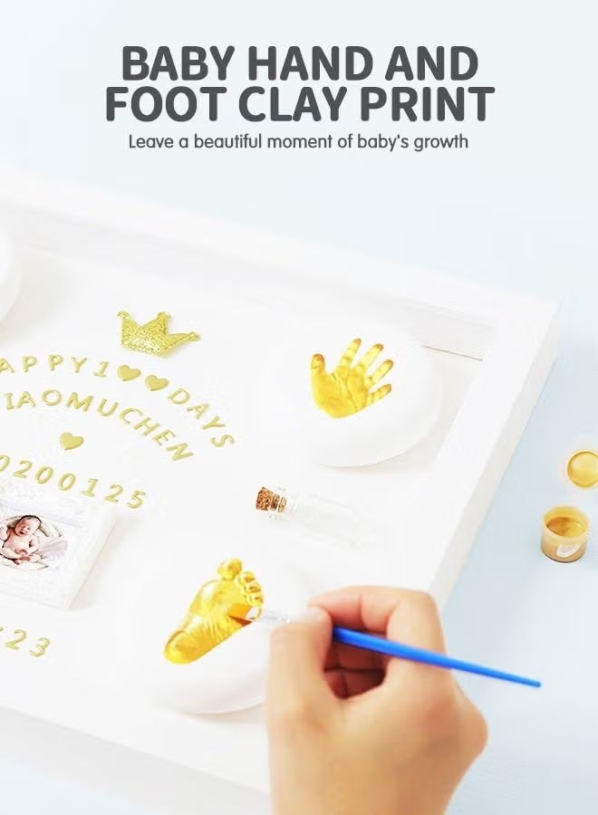 Baby Footprint Kit and Handprint Kit, Keepsake Decoration Gifts Personalized Non-Toxic DIY Infants Clay Souvenir Ornament Kit for Boys and Girls - Image 2