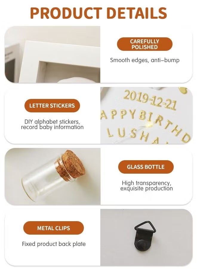 Baby Footprint Kit and Handprint Kit, Keepsake Decoration Gifts Personalized Non-Toxic DIY Infants Clay Souvenir Ornament Kit for Boys and Girls - Image 4