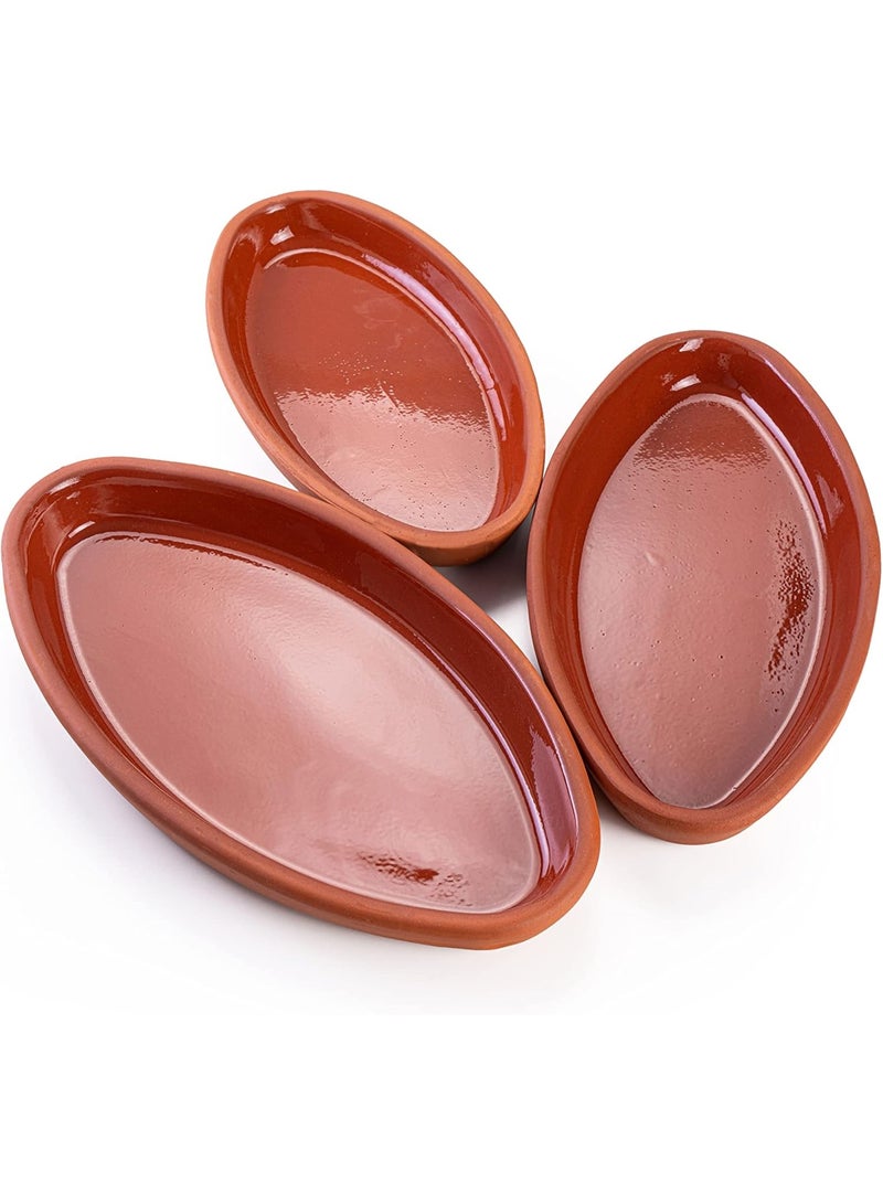 luksYol LuksYol Handmade Oval Clay Bowls for Cooking & Serving – Turkish Natural Unglazed Clay – Oven, Microwave & Dishwasher Safe – Ideal for Main Dishes, Fish, Pasta, Meat – Available in Brown, Natural, Blue, Green – Sizes: L23×13×3cm, 26×14×3cm, 23×13×3cm, 29×18×4cm, 25×11.5×3cm – Perfect for Healthy & Eco-Friendly Cooking – Sustainable Tableware Upgrade – Artisan Turkish Craftsmanship – Durable, Colorful, Chip-Resistant, Food-Safe, Gift-Ready, LuksYol Premium Collection  - Image 1