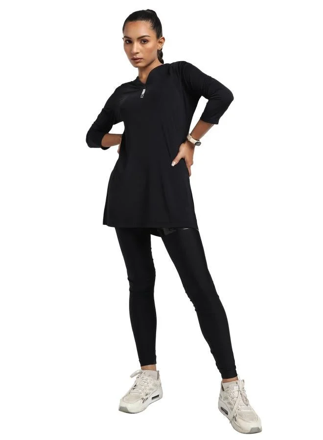 زيسي بلوزة يوغا نسائية بياقة على شكل حرف