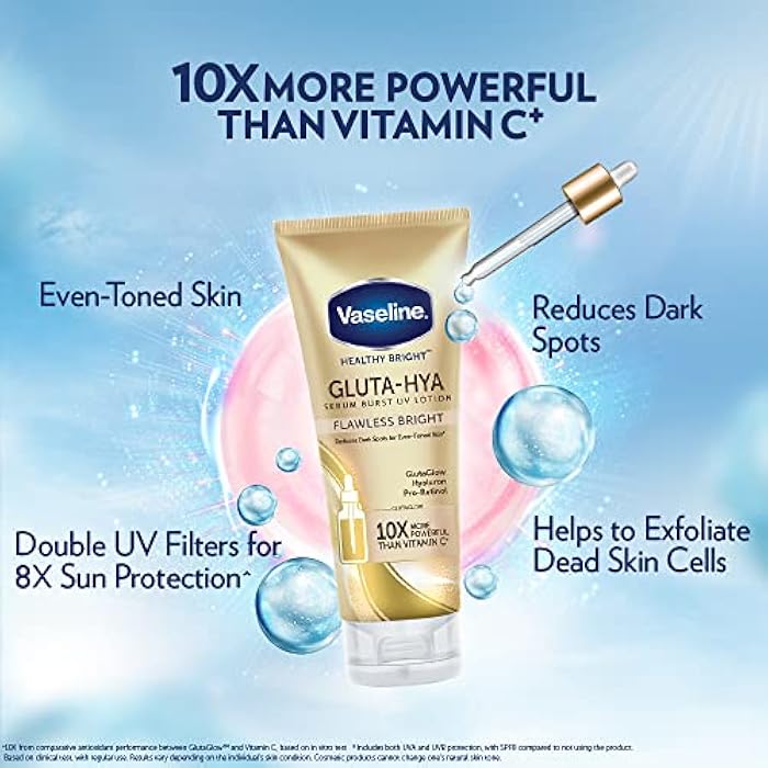 Vaseline Gluta-Hya Serum Burst Lotion Flawless Bright 330ml - Image 3