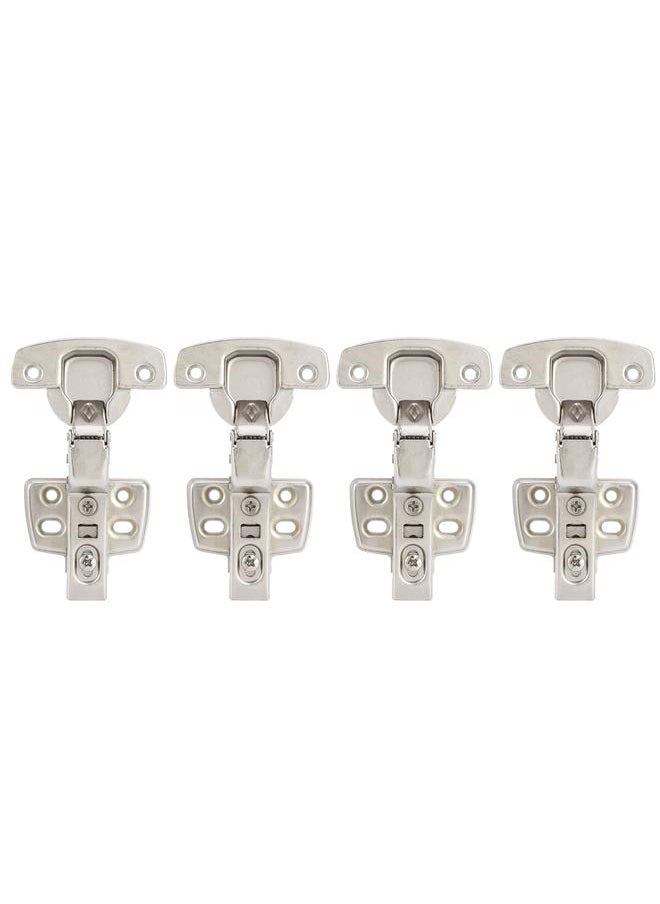 4Sets Hinges for Cabinet Kitchen W/Damping Buffer Door Bisagra Cold Rolled Steel HardwareBent Arm 11.3 x 7.2 x 3.6cm