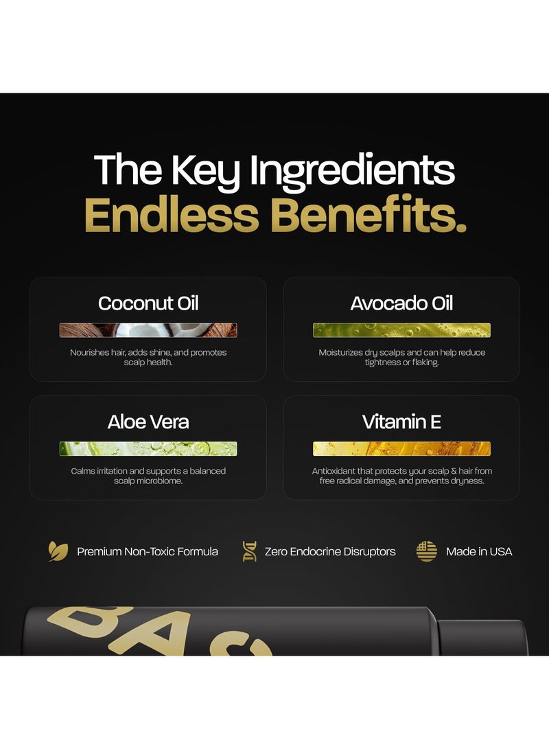 استنادا الي حزمة شامبو وبلسم مع زيت النعناع وزيت جوز الهند، شامبو منظف وبلسم مرطب للرجال، خالي من الكبريتات والبارابين والفثالات، زجاجة سعة 8.34 أوقية (عبوة من 2) - Image 4