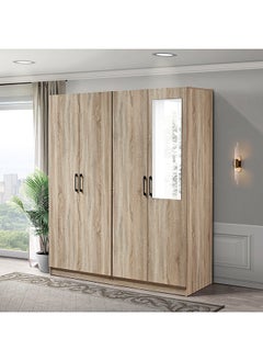 Oasis Cambridge 4-Door Wardrobe with Mirror and Drawer with Lock 55 x 190 x 160 cm
