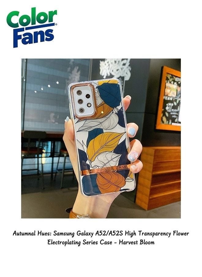 Color Fans Autumnal Hues: Samsung Galaxy A52/A52S High Transparency Flower Electroplating Series Case - Harvest Bloom 