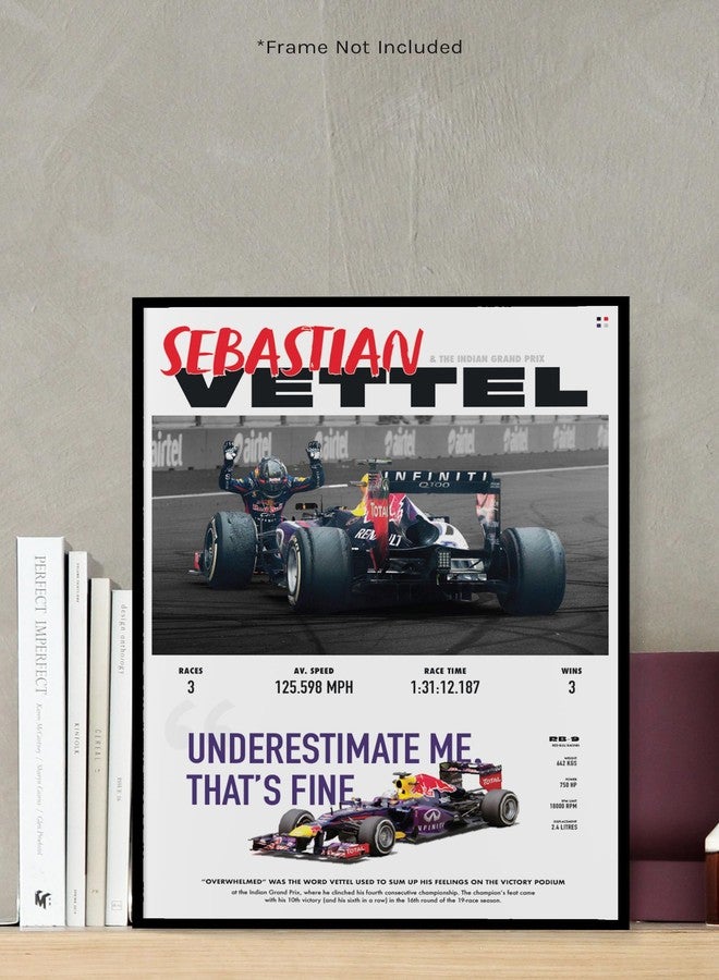 PodiumPe Sebastian Vettel World Champ F1 Poster | Indian Grand Prix Formula 1 Wall Art | A3 | Unframed - Image 4