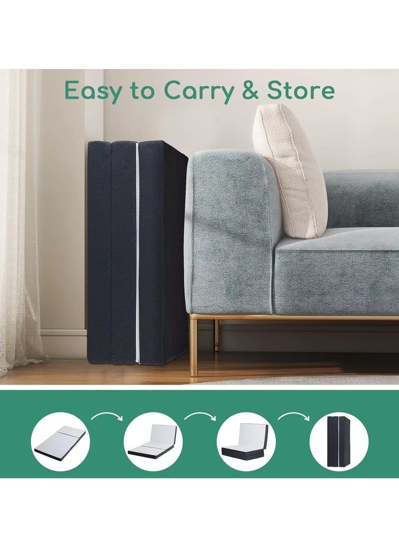 Comfy Comfy White Folding Medicated Foam Portable Mattress 180 X 90 X 7Cm Mattress  - Image 2
