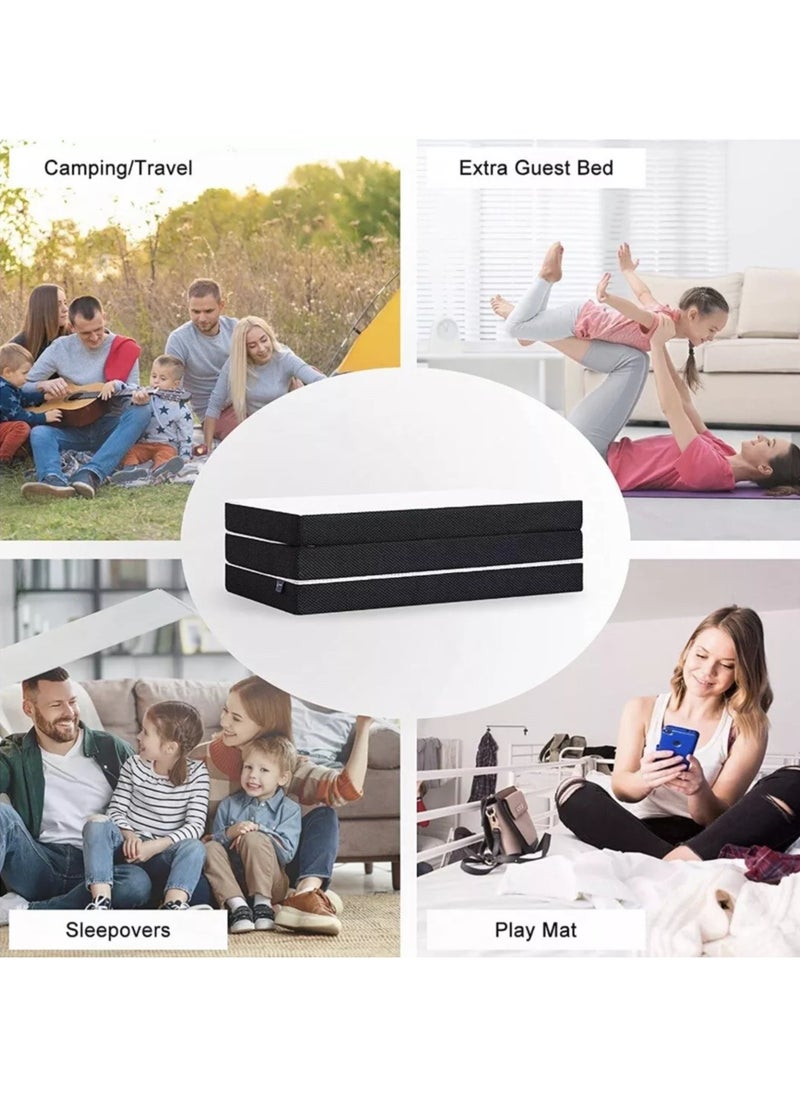Comfy Comfy White Folding Medicated Foam Portable Mattress 180 X 90 X 7Cm Mattress  - Image 3