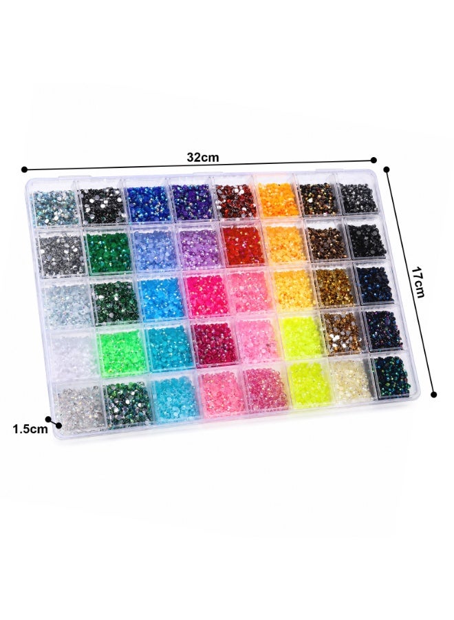 40 Colors Resin Jelly Rhinestones for Bedazzling, 4mm 32000 Pcs Flatback Gems for Crafting, Bedazzling Kit with 3Pcs B7000 Glue for Clothing Shoes Nail Book Diamond Art - Image 2