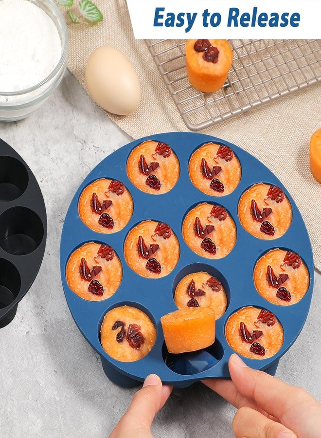 Webake Silicone Air Fryer Muffin Pan for Baking Nonstick 1.8 Inch Mini Muffin Tin, 12-Cavity, BPA Free Egg Bite Mold, Set of 2 - Image 4