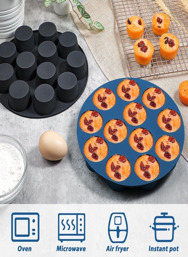 Webake Silicone Air Fryer Muffin Pan for Baking Nonstick 1.8 Inch Mini Muffin Tin, 12-Cavity, BPA Free Egg Bite Mold, Set of 2 - Image 5