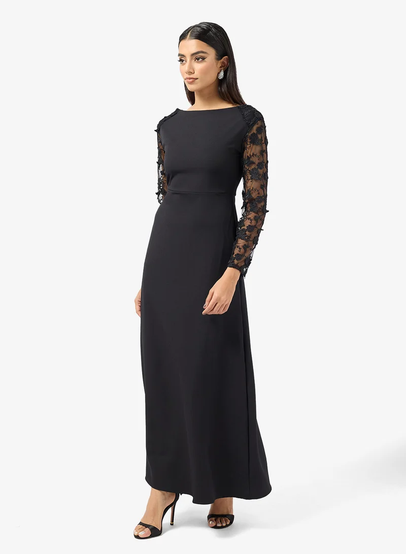 Khizana  Dress With Embellished Sleeves for Women | Best Price UAE
