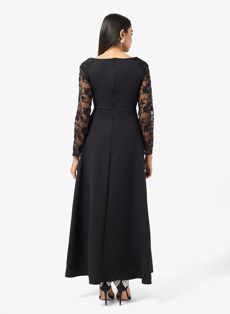 Khizana Dress With Embellished Sleeves - Image 2