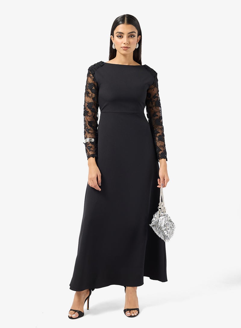 Khizana Dress With Embellished Sleeves - Image 1