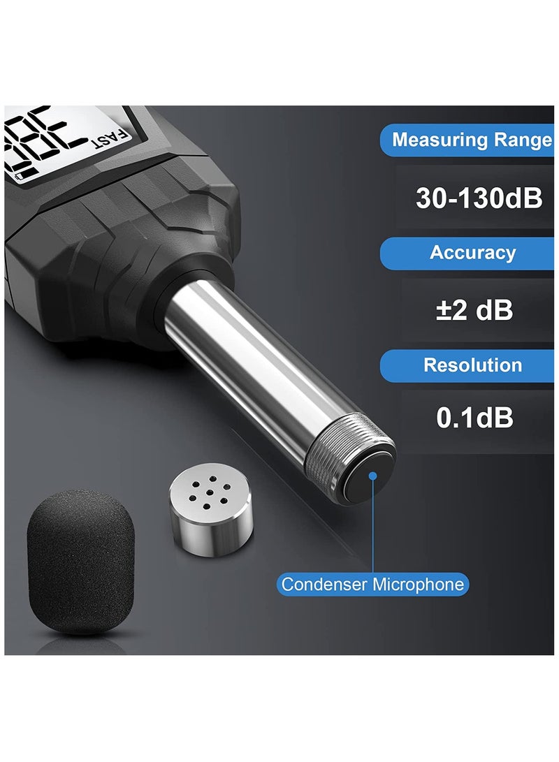 SYOSI Decibel Meter, Sound Level Meter, Portable SPL Meter, 30dB to 130dB, LCD Display, can be used in Homes, Factories, and Streets. - Image 3