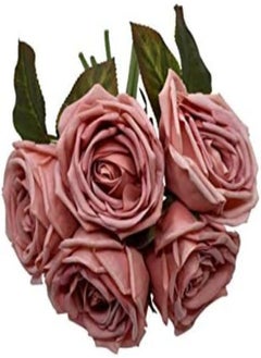 Artificial Plants Rose Flowers 5/Heads Bridal Wedding Party Decor Bouquet Real Touch Artificial Flower Bunch - pzsku/Z2C36F11BE093F6933C9FZ/45/_/1716819190/e1bdcbf1-a330-468d-b68d-de477be73e57