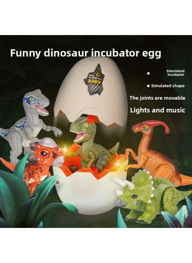 Intelligent Stroking Dinosaur Hatching Egg Toy Induction Light Music Jurassic Simulation Dinosaur Toy Children's Toy-Color:LZ036 Raptor - Image 2