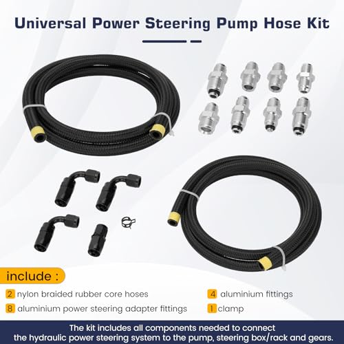 Puzau AN6 Power Steering Pump Hose Fitting Kit Return Tank for Pump Mounted Reservoir Power Steering Line Kit Compatible with LS Swap LS1 LS3 - Image 2
