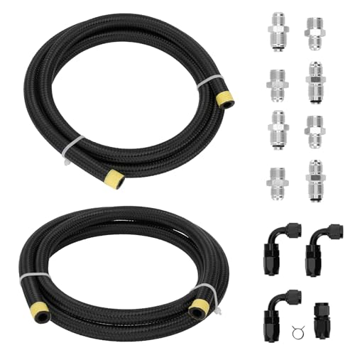 Puzau AN6 Power Steering Pump Hose Fitting Kit Return Tank for Pump Mounted Reservoir Power Steering Line Kit Compatible with LS Swap LS1 LS3 - Image 1