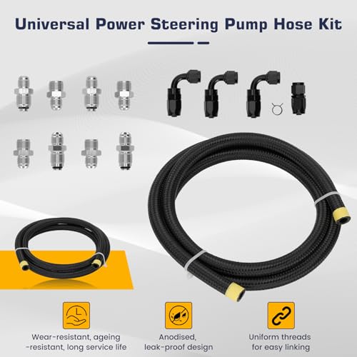 Puzau AN6 Power Steering Pump Hose Fitting Kit Return Tank for Pump Mounted Reservoir Power Steering Line Kit Compatible with LS Swap LS1 LS3 - Image 4