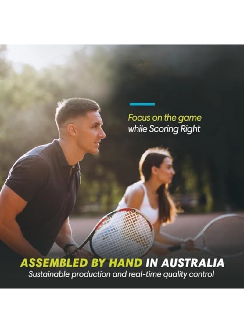 SYOSI مضرب تنس محمول ومراقب نقاط باديل – لوحة تسجيل مصغرة للنقاط، الألعاب، والمجموعات، متوافق مع ITF، خفيف الوزن، سهل التركيب - Image 5