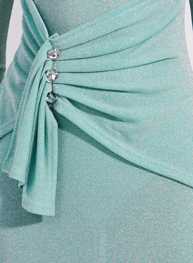 ستايلي Shimmer Look Embellished Bodycon Midi Dress