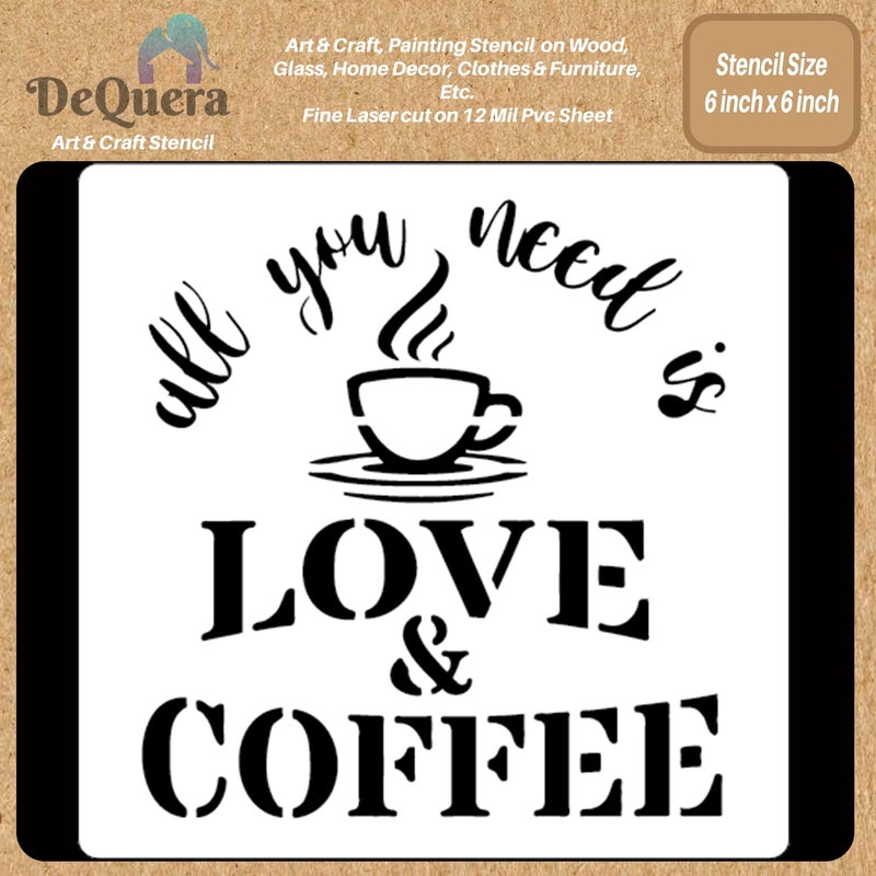 DeQuera Art Craft Stencil for Painting on Wood Funiture Wall use for Home Dcor Wardrobe Dcor Living Room Bedroom Study Room Size 6 x 6 inch D58 - Image 2
