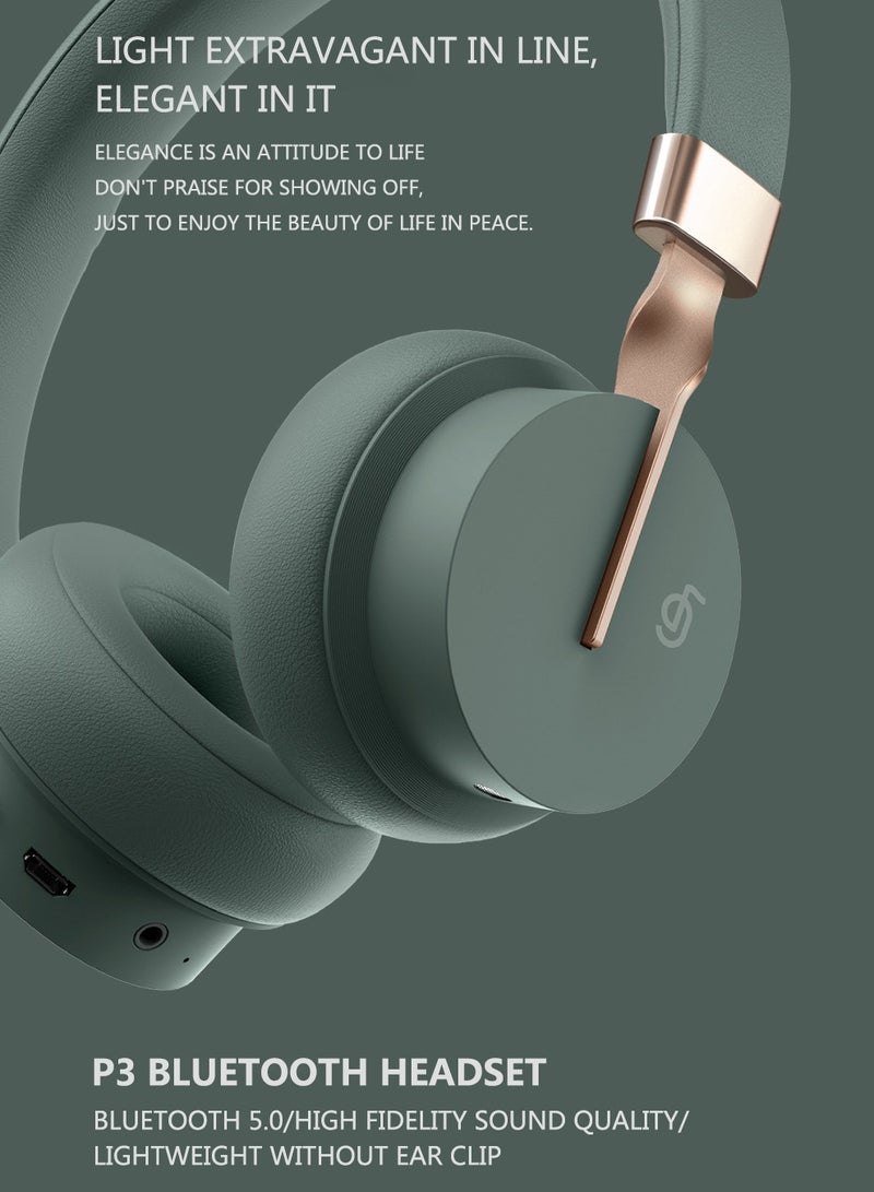 fingertime P3 Wireless Bluetooth 5.0 Headphones, HD Stereo Sound Over Ear Headphones with Built-In Microphones, Deep Bass, 60 Hours Playtime, Fast Charge Foldable Headphones for PC/Home (Grey) - Image 2