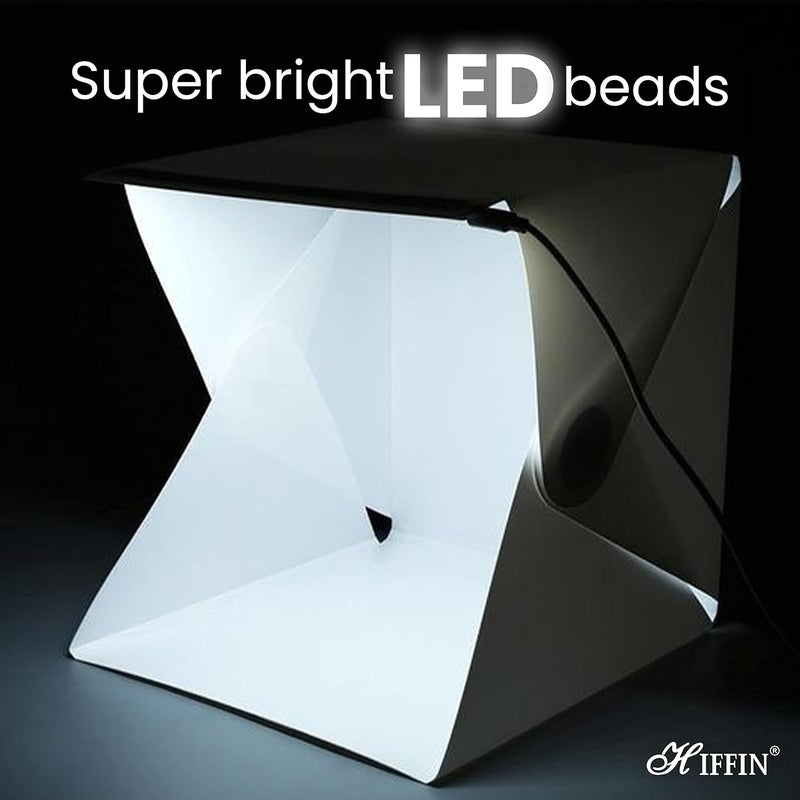 HIFFIN ® Foldable Lightbox 23 cm Portable Light Room Photo Studio Photography Backdrop Mini Cube Box Lighting Tent Kit 22.6 x 23 x 24cm - Image 4