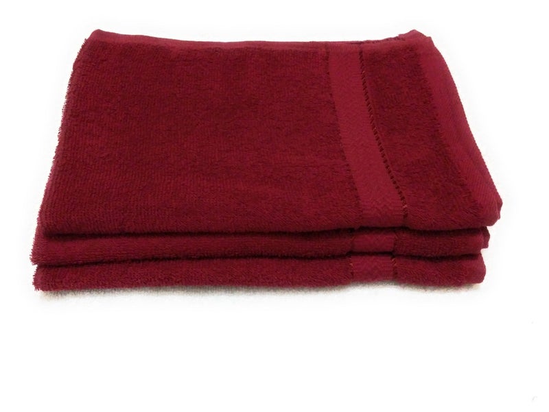 Cotton Colors Cotton Colors Cotton Hand Towel (Pack of 6, Large Size, Maroon)_D27  - Image 2