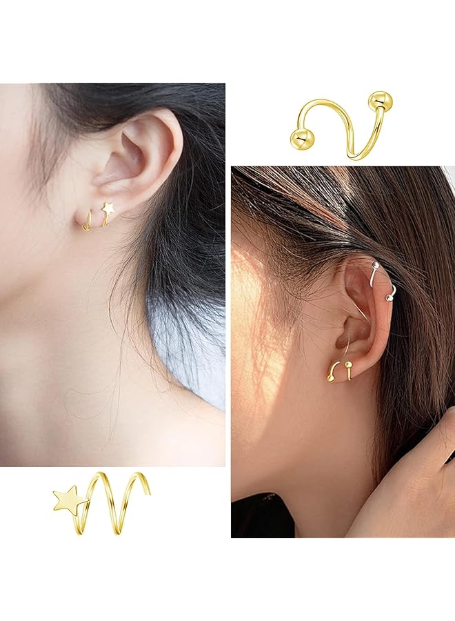 erorex Hypoallergenic Surgical Steel Earrings For Sensitive Ears Flat Back Earrings For Women Men Small Stainless Steel Earrings Flatback Stud Hoop Cartilage Earring Set For Multiple Piercing… - Image 2