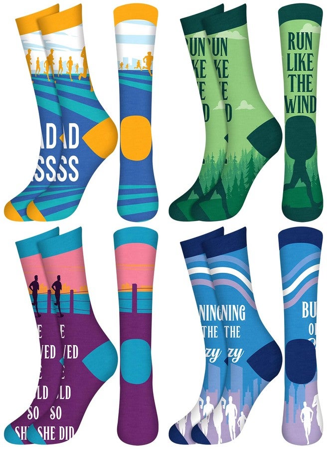 Skicuff جوارب سكيكوف للجري، ٨ أزواج، مثالية لألعاب القوى والماراثون والعدو الريفي، هدية رياضية ملهمة، جوارب متوسطة الطول للجري، مناسبة للعدائين من الجنسين، ورياضات الفرق، هدايا تحفيزية لعيد الميلاد - Image 1