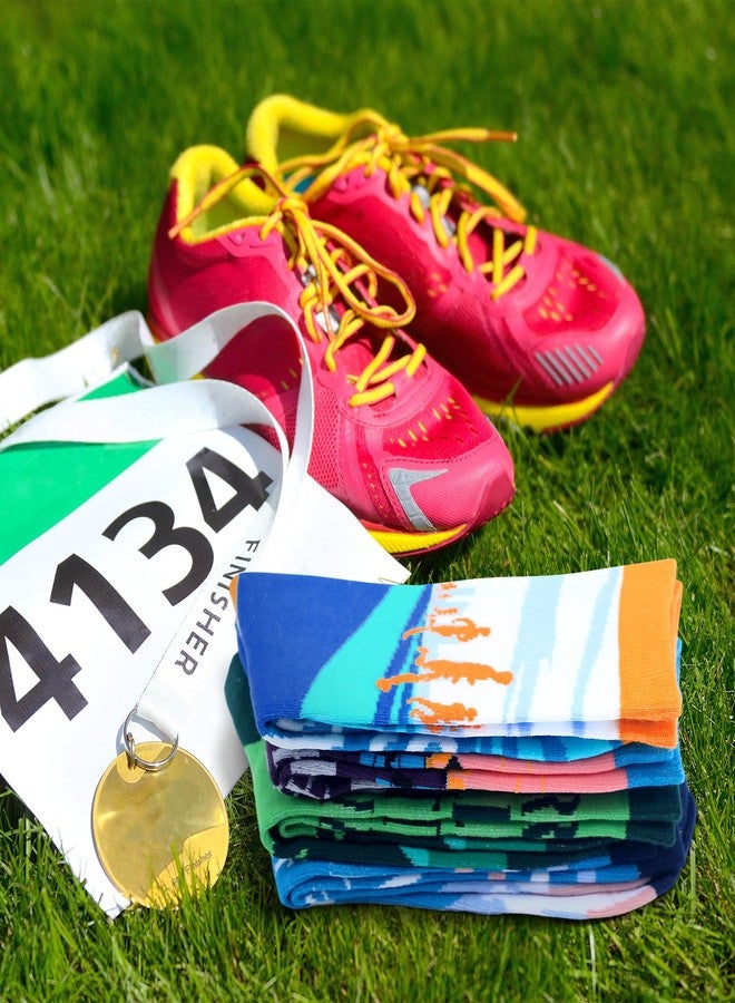 Skicuff جوارب سكيكوف للجري، ٨ أزواج، مثالية لألعاب القوى والماراثون والعدو الريفي، هدية رياضية ملهمة، جوارب متوسطة الطول للجري، مناسبة للعدائين من الجنسين، ورياضات الفرق، هدايا تحفيزية لعيد الميلاد - Image 5