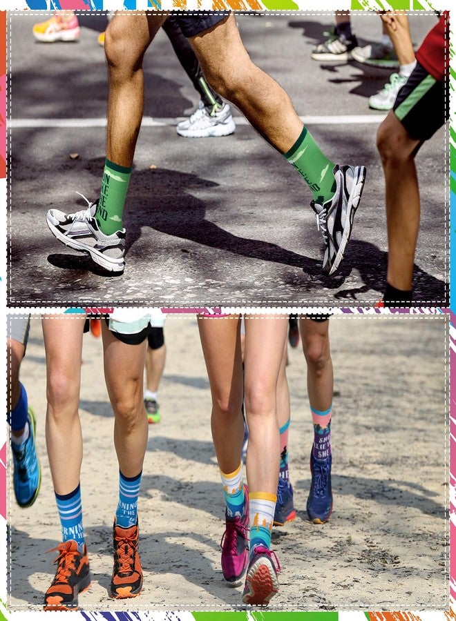 Skicuff جوارب سكيكوف للجري، ٨ أزواج، مثالية لألعاب القوى والماراثون والعدو الريفي، هدية رياضية ملهمة، جوارب متوسطة الطول للجري، مناسبة للعدائين من الجنسين، ورياضات الفرق، هدايا تحفيزية لعيد الميلاد - Image 4