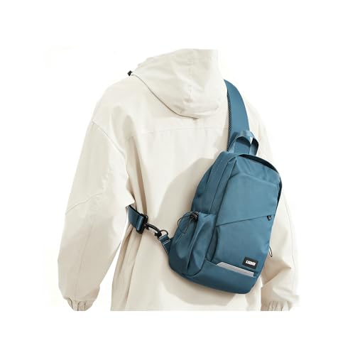 SEAFEW Small Sling Bag for Men Women - Lightweight Crossbody Backpack, Multipurpose Shoulder Bag, Compact Chest Daypack for Travel Hiking Gym Sport with USB Charger Port Peacock Blue - Image 1