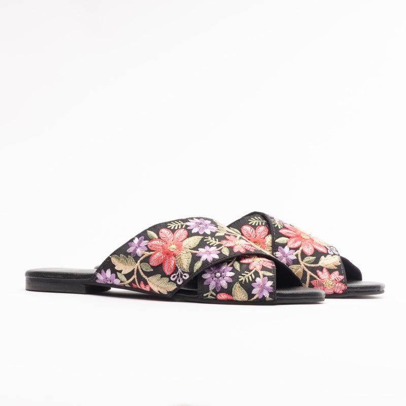 Crystalicious Rose Lace Women Flat Handmade Eco-Friendly Elegance with Embroidery All-Day Comfort - Image 3