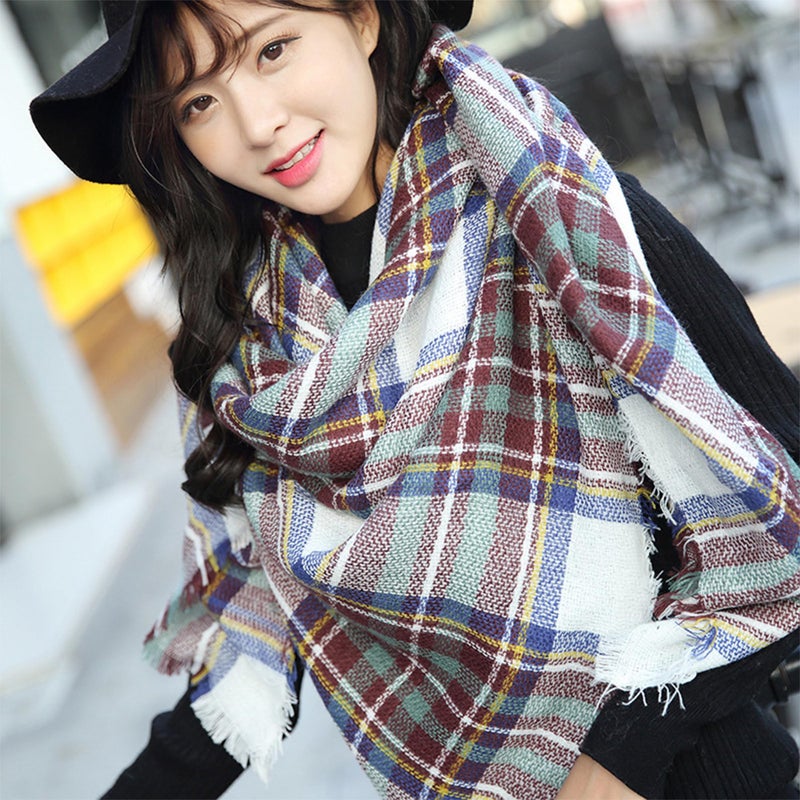 Neal LINK Women's Scarves Wraps Warm Blanket Scarf Shawl Winter Plaid Scarfs for Women - Image 4